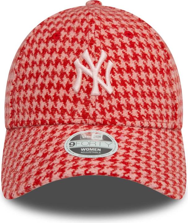 Actual product image New Era 9Forty Ladies Cap - HOUNDSTOOTH NY Yankees pink red