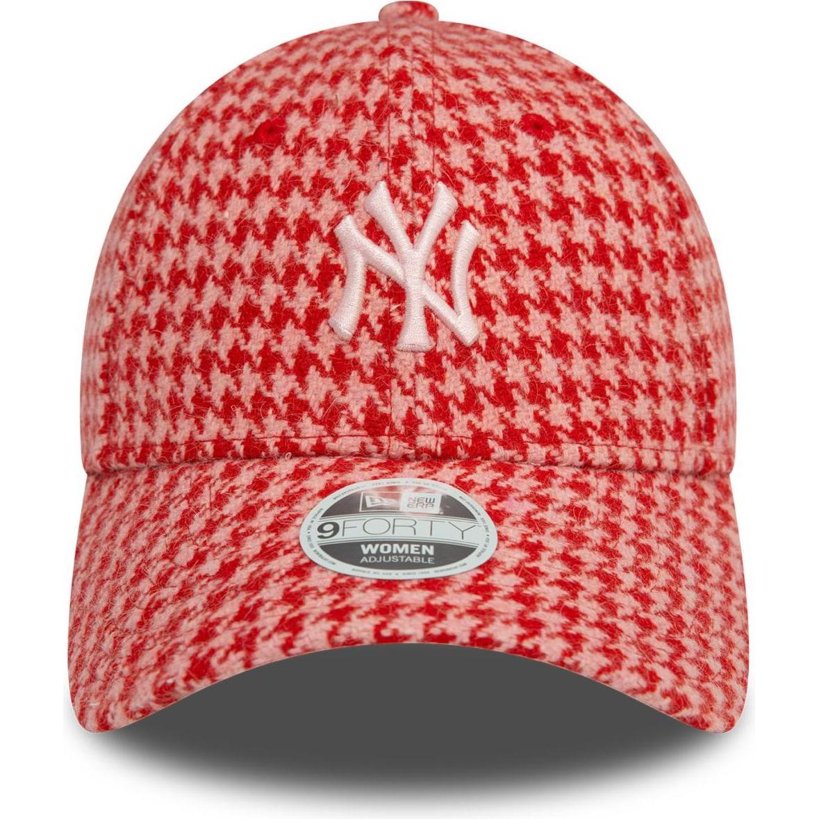 Thumbnail - New Era, Damen, Cap, 9Forty Damen Cap - HOUNDSTOOTH NY Yankees rosa rot, Rot