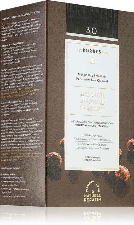 Actual product image Korres Argan Oil Hair Colour (3.0 Dark Brown)