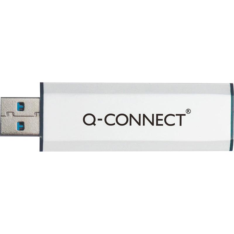 Q-Connect USB Stick Flash Drive 3.0 (128 GB, USB-A, USB 3.0), USB Stick, Weiss