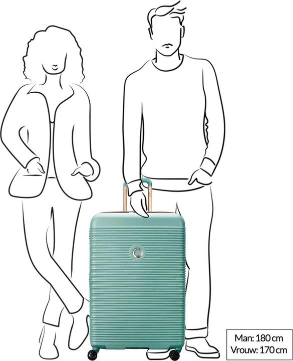 Actual product image Delsey Freestyle 4 Wheel Trolley Large 76 cm Almond Green (104 l)