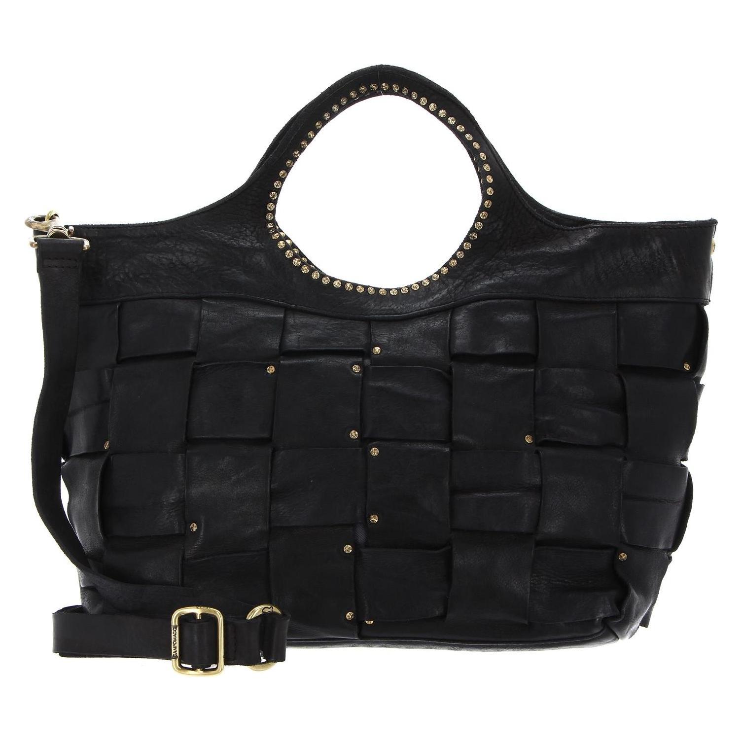 Campomaggi, Damen, Handtasche, Shopping Bag, Schwarz