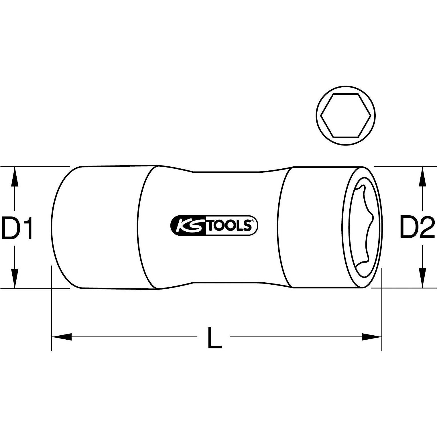 Thumbnail - KS Tools, Steckschlüssel + Stecknuss, 1/4" Stecknuss mit Schutzisolierung, 7mm, lang (7 mm)