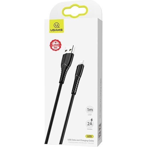 Thumbnail - Usams Kabel U35 lightning 2A Fast Charge 1m czarny/black SJ364USB01 (US-SJ364) (1 m, USB 3.2 Gen 1), USB Kabel