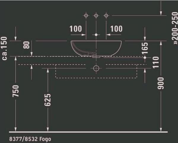 Produktbild Duravit Aufsatzbecken FOSTER m ÜL ohne Hahnlochbank 495x350mm weiss (Aufsatzspülbecken, 35 cm, 49.50 cm)