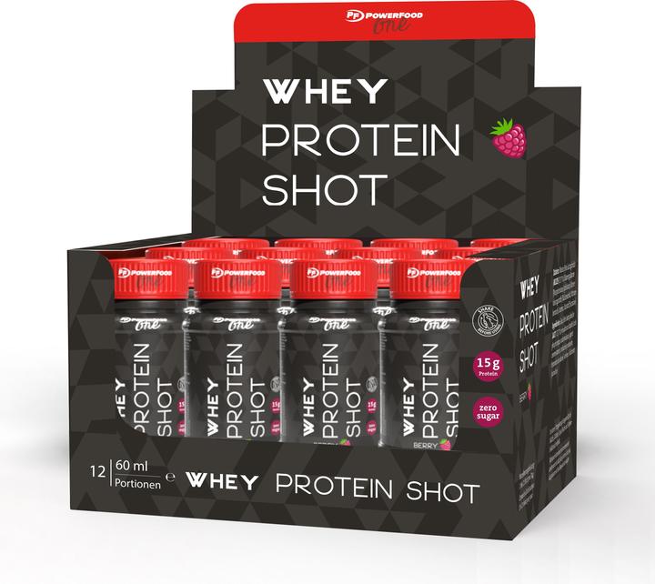 Produktbild PowerFood One Whey Protein Shot (Berry, 12 Stk.)