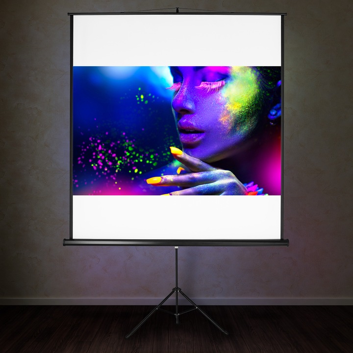 Actual product image tectake Tripod Beamer Screen (84.25", 1:1)