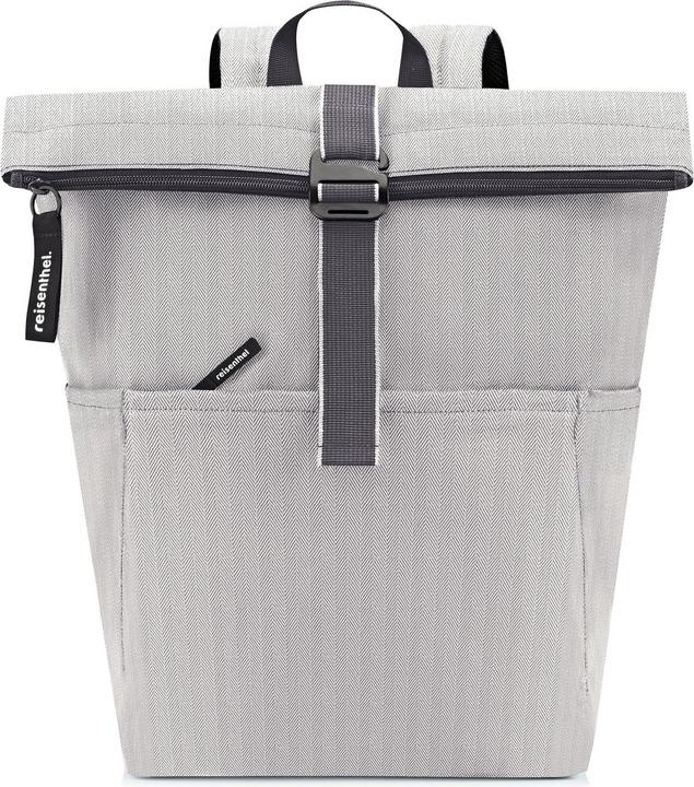 Actual product image reisenthel rolltop backpack herringbone grey (22 l)