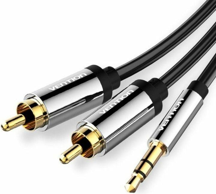 Image du produit Vention Câble audio 3.5mm mâle vers 2x RCA mâle 3m BCFBI Black (3 m, Câble AUX, Câbles Cinch)