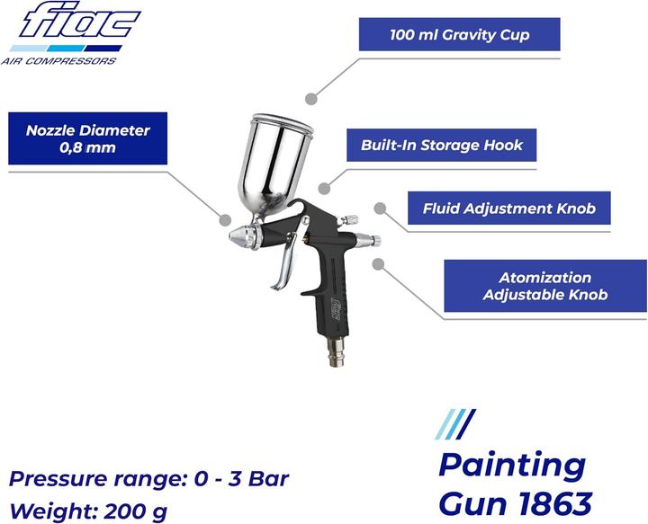Produktbild Fiac Farbspritzpistole 1863, 0.8mm Düse