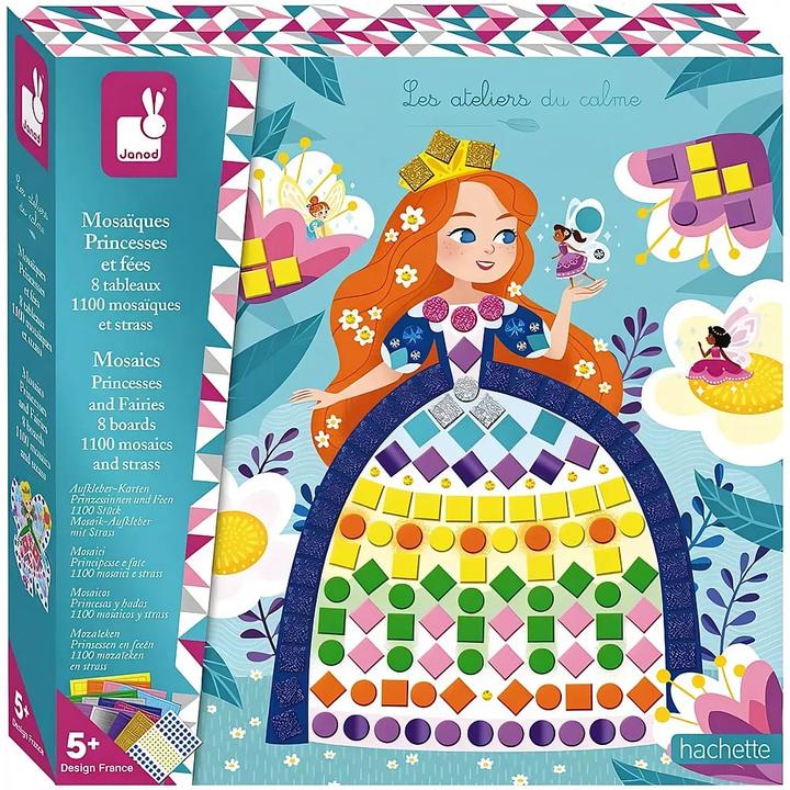 Janod J07962 Mosaic princesses and fairies-Les Ateliers du Calme set for creative leisure activities