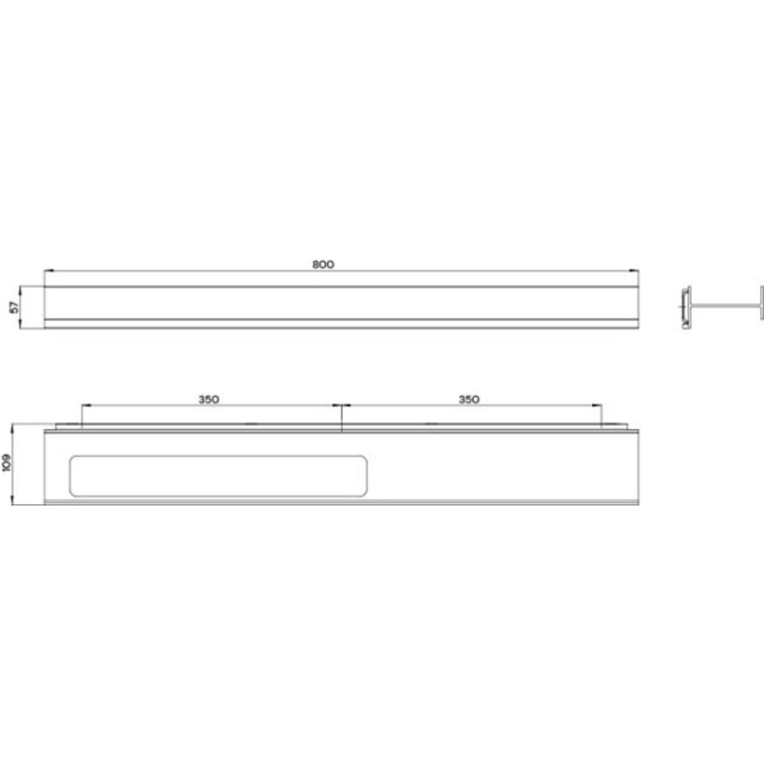 Thumbnail - Emco, Handtuchhalter + Handtuchhaken, aura Bade-/Handtuchhalter, 800 mm, Schlitz links, Ablage rechts, schwarzmatt, 8560...
