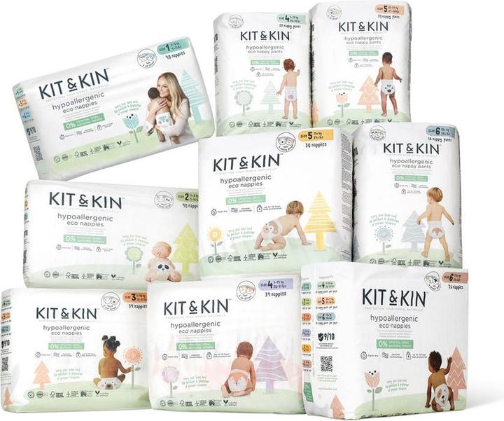 Actual product image Kit & Kin Nappies (Size 2, Pack, 40 Piece)