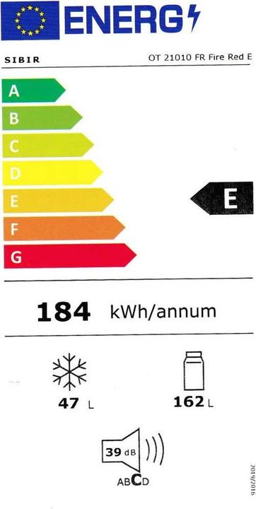 Energie-Label Sibir OT21010FR (209 l)