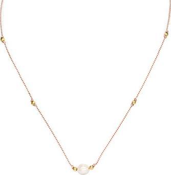 Agato Delicate string necklace with river pearl HE05K3G-LP