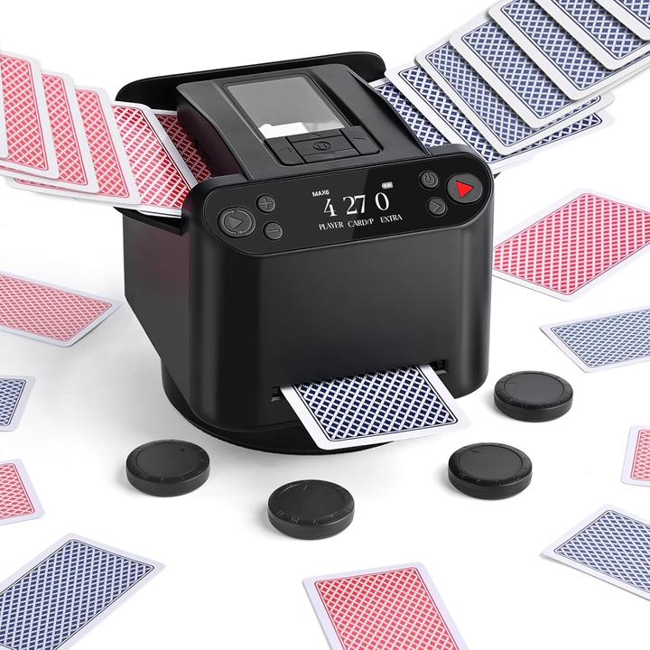 Oblitzon Automatischer Kartenmischer für 12 Decks mit Verteiler