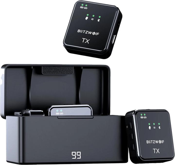 Actual product image BlitzWolf Wireless Microphone, BW-SX63, 1000mAh (black)