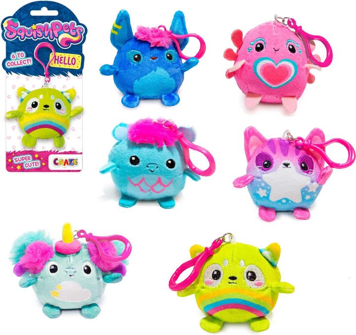 Actual product image Craze Squishpets key ring ass.