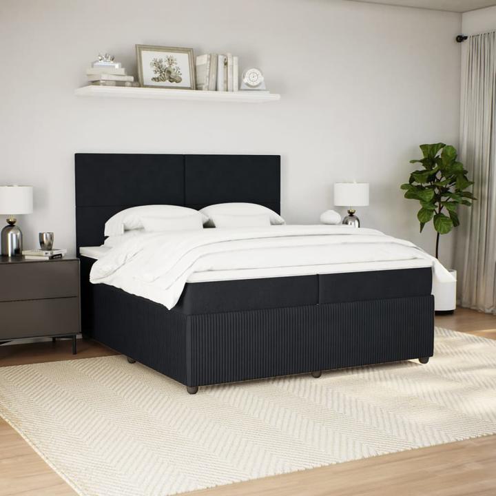 Actual product image vidaXL Bo x spring bed with mattress 200 x 200 cm velvet (200 x 200 cm)