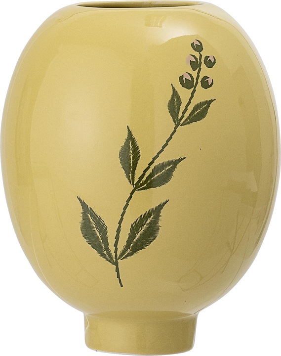 Bloomingville Kwean Vase, Yellow, Stoneware