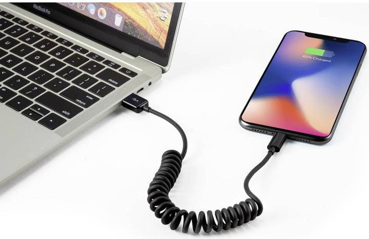 Actual product image Renkforce Apple Lightning Coil Cable for Apple iPod/iPad/iPhone (0.95 m, USB 2.0, 2.50 W)