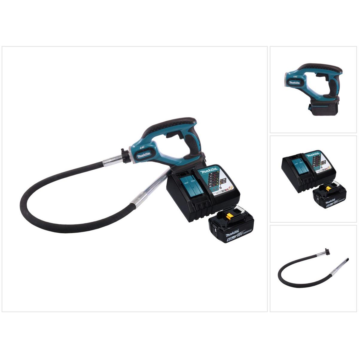 Makita, Rührwerk + Mörtelrührer, DVR 450 RG1 Akku Betonverdichter 18 V 1,2 m + 1x Akku 6,0 Ah + LadegerÃ¤t
