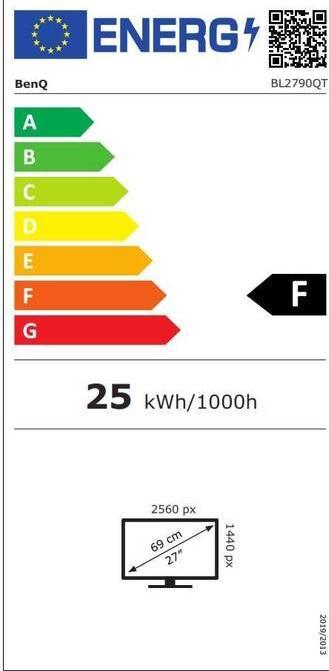 Label énergétique BenQ 68,6cm BL2790QT 16:9 DP/USB-C/HDMI bk.lift/piv WQHD (27")
