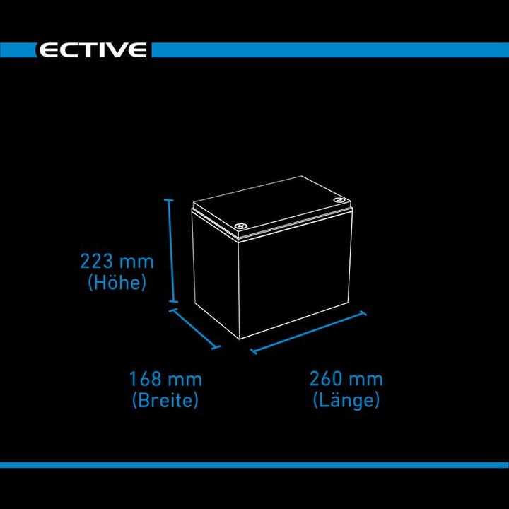 Image du produit Ective Batterie solaire 12V 75Ah LiFePo4 Batterie lithium BMS camping-car LFP BT Batterie d'alimentation (12 V, 75 Ah)