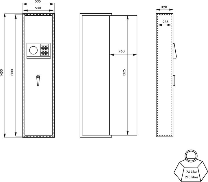 Image du produit Thirard Armoire à fusil monteria, fermeture électronique à code, 4 pênes, capacité de 10 fusils -