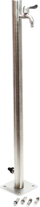 Wiltec Wasserzapfstelle 95,5 cm Wassersäule Edelstahl rund Garten Zapfsäule