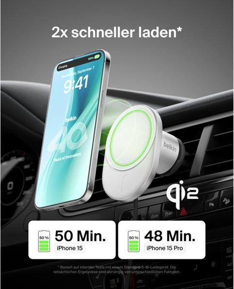 Produktbild Belkin Qi2 15W Car Vent Mount No CLA