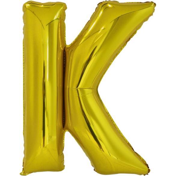 Riethmüller Grosser Buchstabe K Gold Folienballon N34 verpackt
