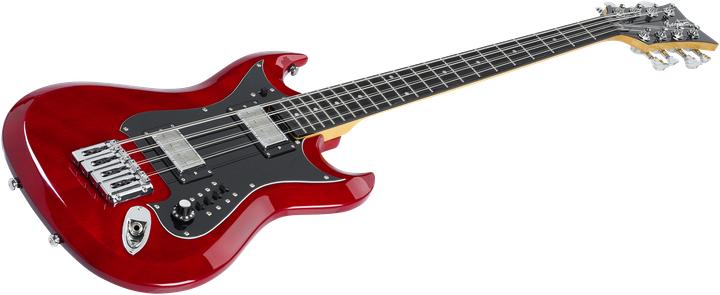 Image du produit Hagstrom Guitare basse, H8II, Wild Cherry Transparent, 8 cordes (Guitare électrique)