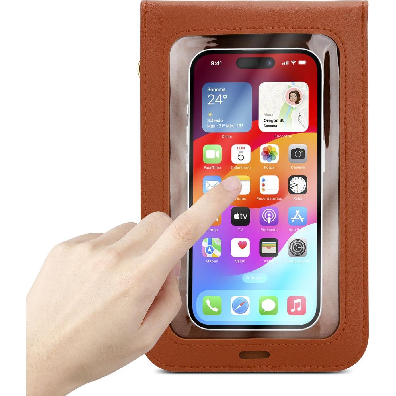 Thumbnail - Cadorabo Handytasche für Huawei Enjoy 7 PLUS Damen Umhängetasche (Huawei Enjoy 7 Plus), Smartphone Hülle, Braun