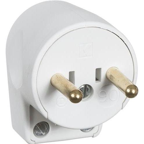LK Stecker Typ 90Winkel rund ohne Erde16A 250V weiss, Elektronikkabel + Stecker, Weiss