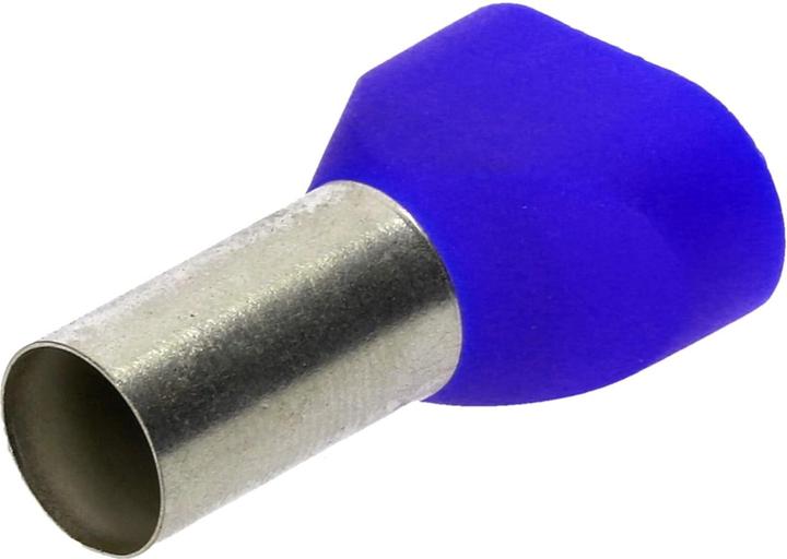 Produktbild Kalitec 50 Stück Cembre PKT1625 Zwillingsaderendhülsen isoliert 2x16mm² blau 25mm lang I Industriequalität v