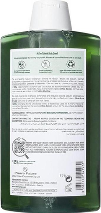 Produktbild Klorane Brennnessel Shampoo 400 ml (400 ml, Flüssiges Shampoo)