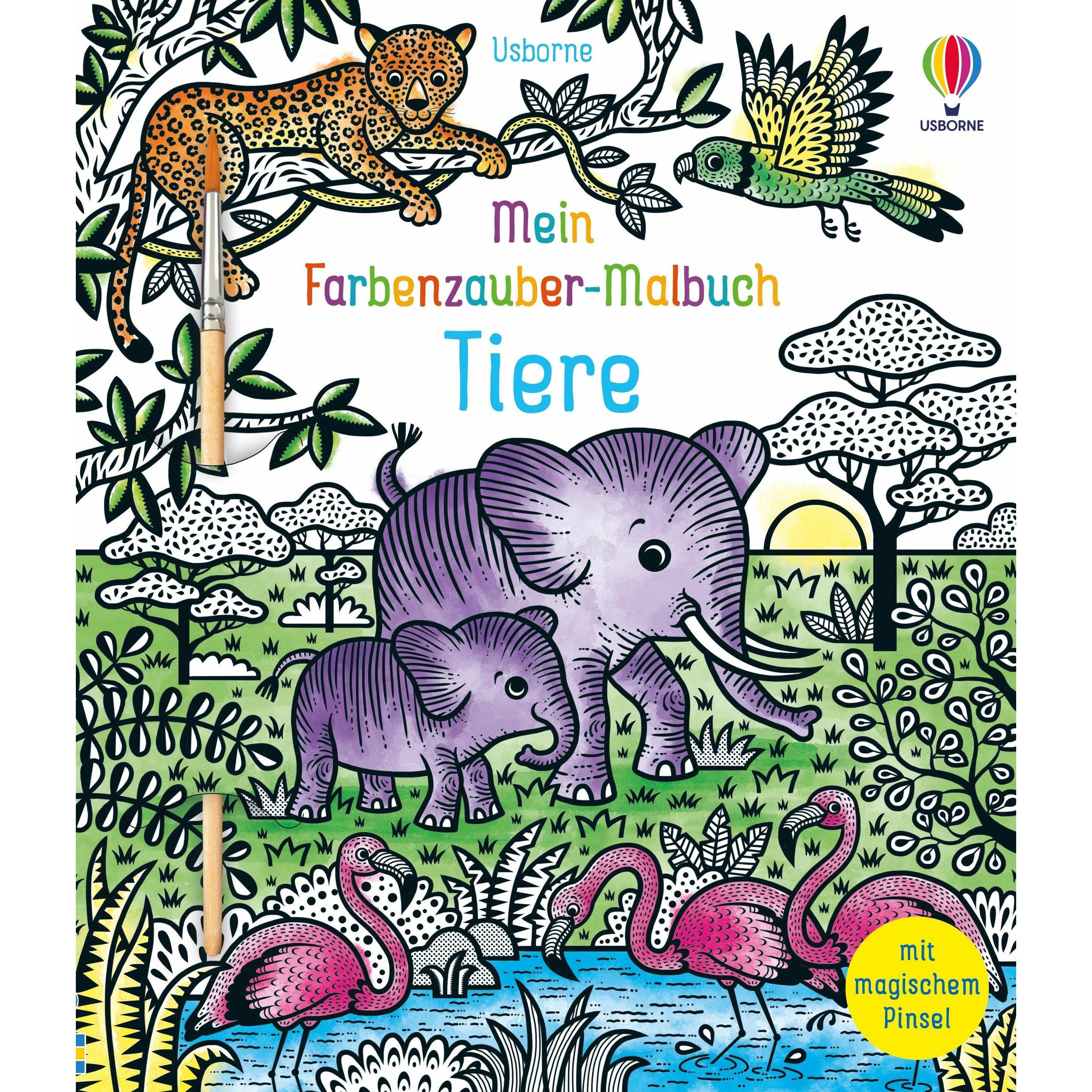 Usborne Publishing Mein Farbenzauber-Malbuch: Tiere