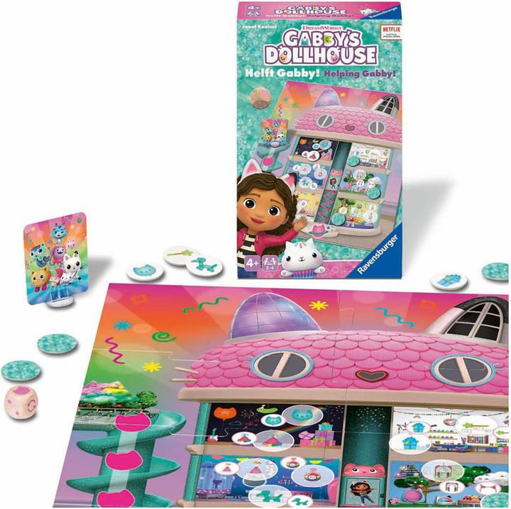 Actual product image Ravensburger 24724 - Gabby"' s Dollhouse - Help Gabby! - Take-along game for 2-4 players from 4 (Dutch, English, French, German, Italian, Spanish, 2 - 4 Players)