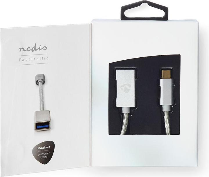 Image du produit Nedis Adaptateur USB USB 3.2 Gen 1 USB-C mâle USB-A femelle 5 Gbps 0.20 m rond Plaqué or Tressé/N (0.15 m, USB 3.2 Gen 1)