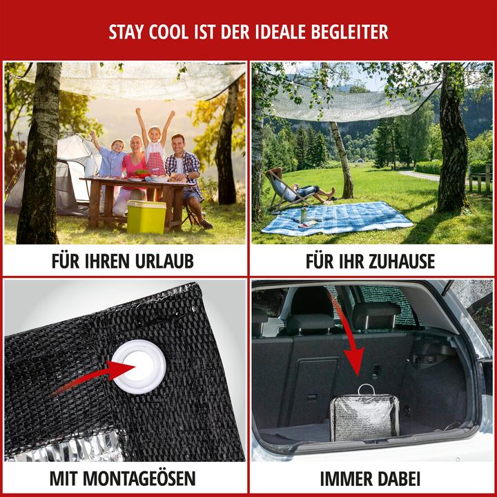 Immagine prodotto Walser Rete di protezione solare Stay Cool, paralume per auto con protezione UV argento 4x6m
