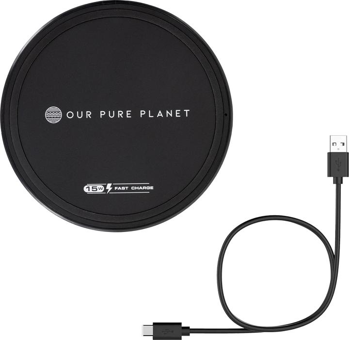 Actual product image Our Pure Planet OPP130 Charger for mobile devices Smartphone Black DC Wireless charging (15 W)