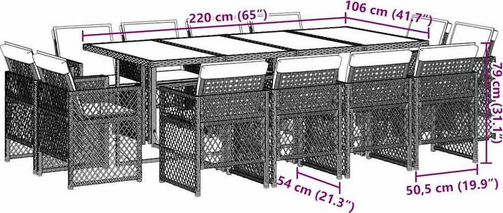 Produktbild vidaXL Garten Essgruppe