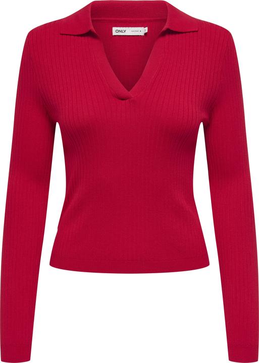 Produktbild Only Normal geschnitten Polokragen Gerippte Ärmelbündchen Gestricktes Poloshirt Strickpullover (M)