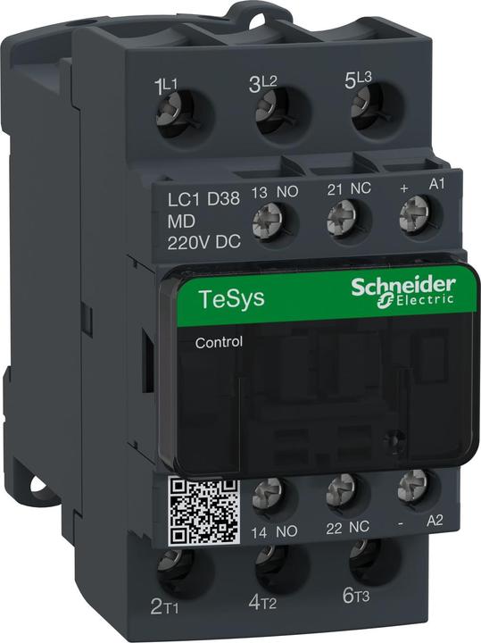 Actual product image Schneider Electric Contactor,3P,38A AC3 18,5kW1NO1NC Spl220Vdc