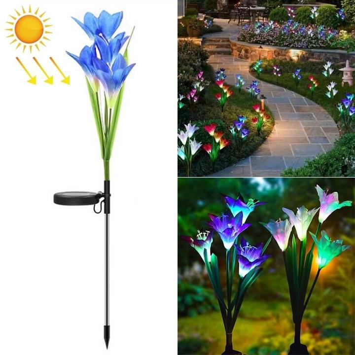 Produktbild Cover-Discount Solar LED Gartenstecker Lilie blau (IP55)