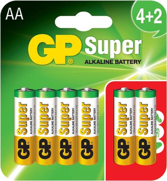 Actual product image GP Batteries BATTERY (ALKLINE 4+2, LR6) (4 pcs., AA)
