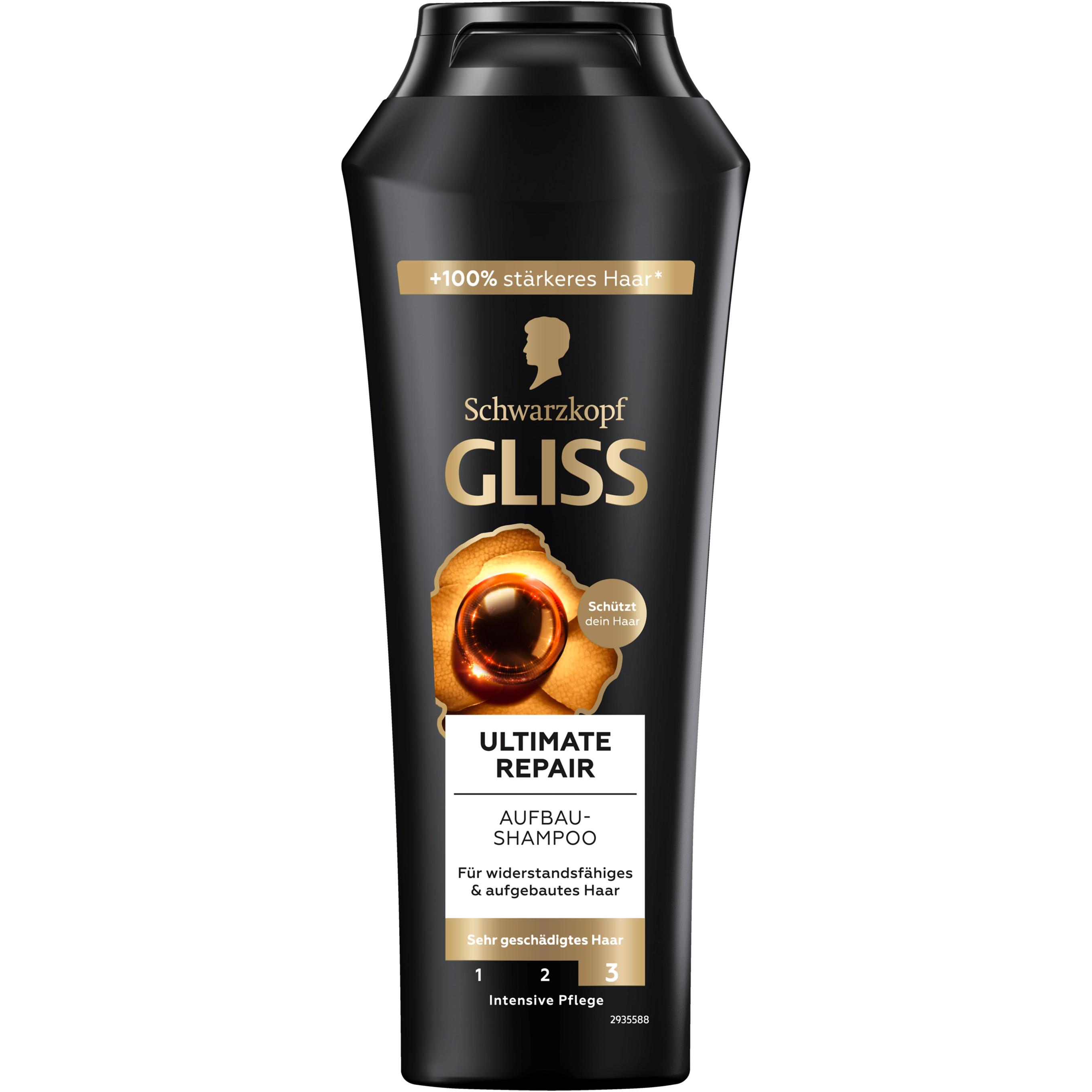 Gliss Nere Shampoo, Shampoo Ultimate Repair 250 Ml (Shampoo Liquido, 250 Ml)