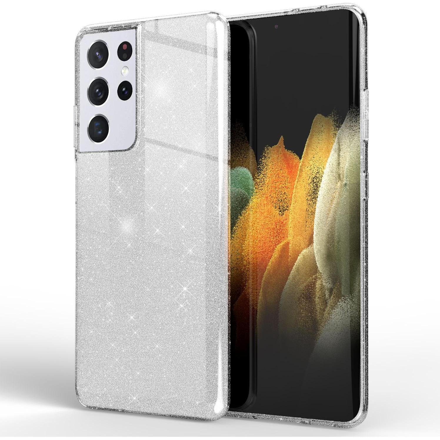 Nalia Handyhülle (Samsung Galaxy S21 Ultra), Smartphone Hülle, Silber