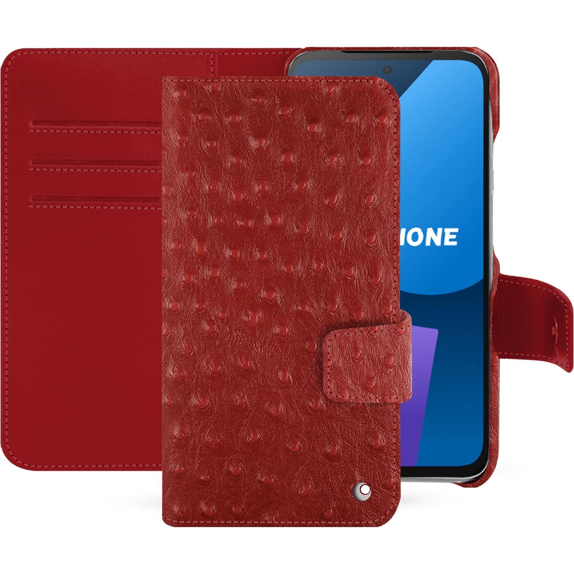 Noreve Lederschutzhülle Fairphone 5 (OnePlus 5), Smartphone Hülle, Rot